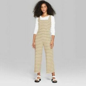 Wild Fable Striped Square Neck Knit Jumpsuit Romper Vintage Colors sz S